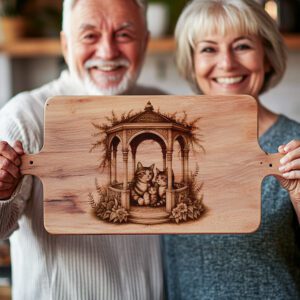 Charcuterie Board Laser Engraving File, Cat Family Gazebo