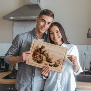 Charcuterie Board Laser Engraving File, Cat Family Waterfall,