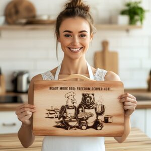 Charcuterie Board Laser Engraving File, Eagle Bear BBQ