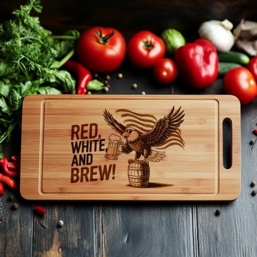 Charcuterie Board Laser Engraving File, Eagle Beer Barrel