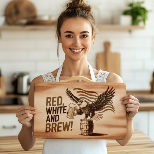 Charcuterie Board Laser Engraving File, Eagle Beer Barrel