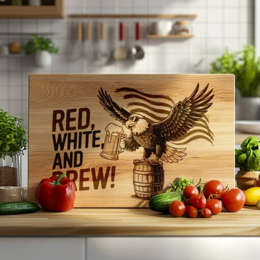 Charcuterie Board Laser Engraving File, Eagle Beer Barrel