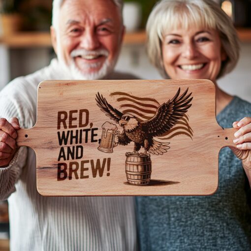 Charcuterie Board Laser Engraving File, Eagle Beer Barrel