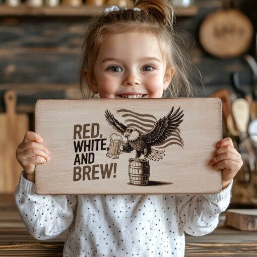Charcuterie Board Laser Engraving File, Eagle Beer Barrel