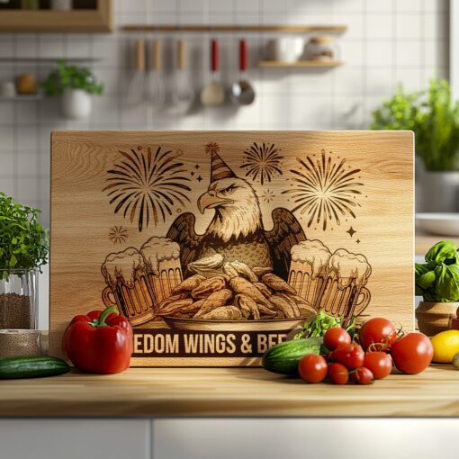 Charcuterie Board Laser Engraving File, Eagle Wings Design,