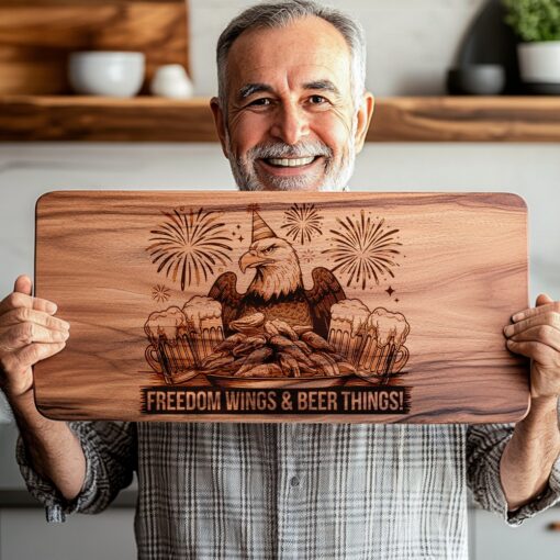Charcuterie Board Laser Engraving File, Eagle Wings Design,