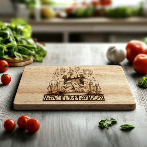 Charcuterie Board Laser Engraving File, Eagle Wings Design,