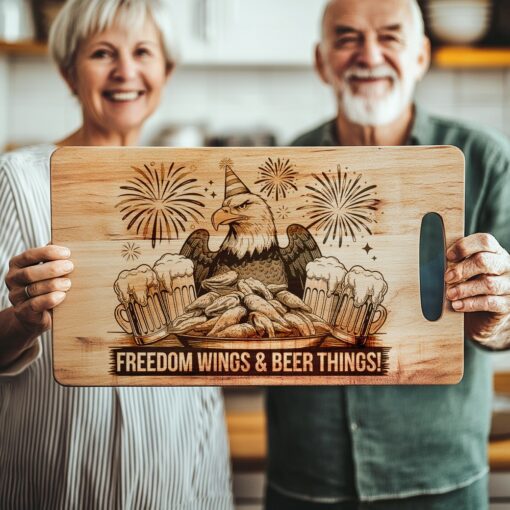 Charcuterie Board Laser Engraving File, Eagle Wings Design,