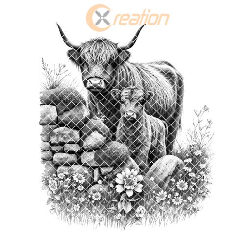 Charcuterie Board Laser Engraving File, Highland Cow Trio,