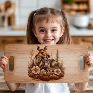 Charcuterie Board Laser Engraving File, Moose and Fawn