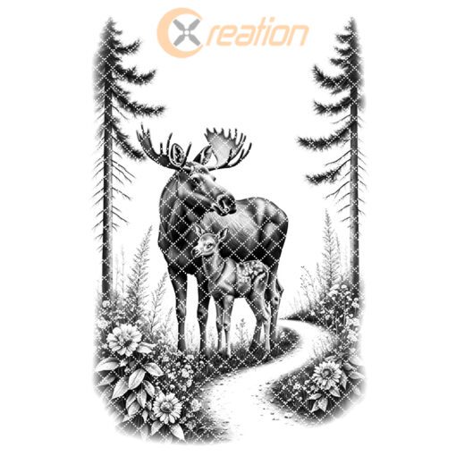 Charcuterie Board Laser Engraving File, Moose Deer Nature