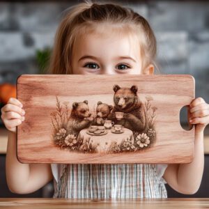 Charcuterie Board Laser Engraving File, Three Bears Tea