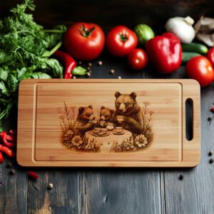 Charcuterie Board Laser Engraving File, Three Bears Tea