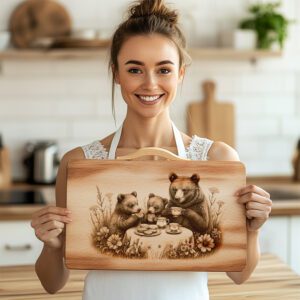 Charcuterie Board Laser Engraving File, Three Bears Tea