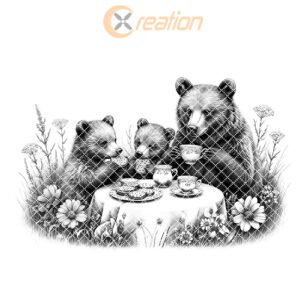 Charcuterie Board Laser Engraving File, Three Bears Tea