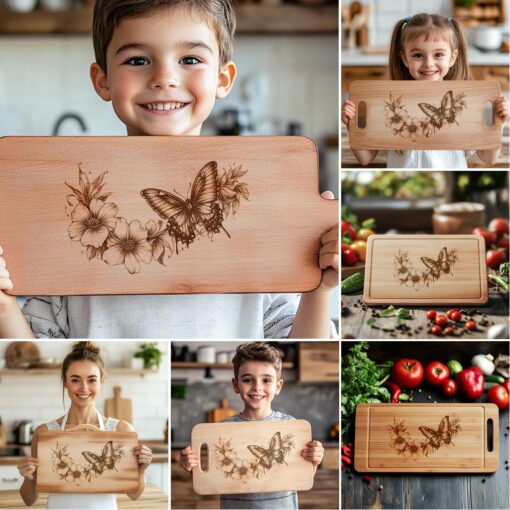 Archivos de Grabado Láser para Tabla de Embutidos, Ilusión 3D de Animales, Regalo para Decoración de Cocina - Imagen 6