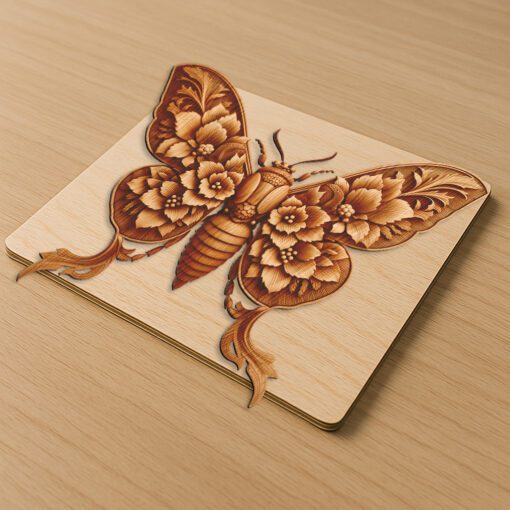 Zikade 3D Illusion Laser Gravur Datei, Natur Dekor Kunst, Digitaler Vorlagen Download – Bild 5