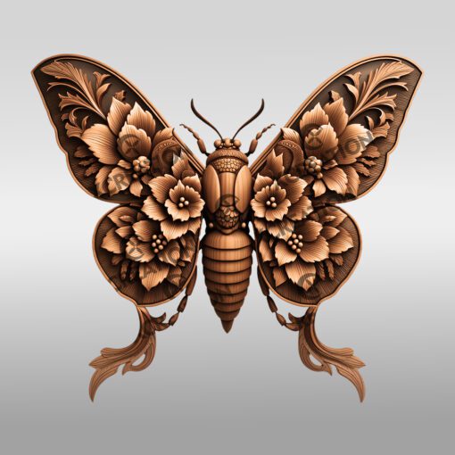 Cicada 3D Illusion Laser Engraving File, Nature Decor