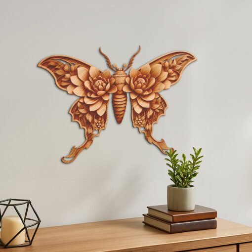 Firefly 3D Illusion Laser Engraving File, Floral Insect