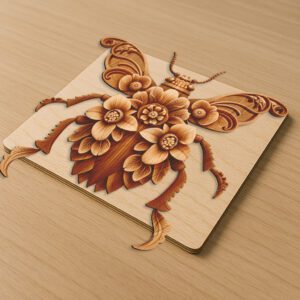 Flea 3D Illusion Laser Engraving File, Unique Insect
