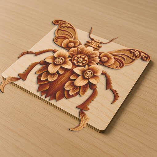 Fichier de Gravure Laser 3D Illusion Puce, Art d'Insecte Unique pour Décoration Intérieure, DIY – Image 5