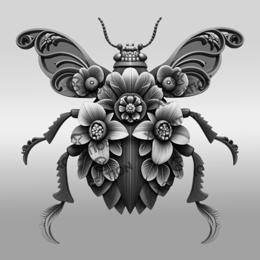 Fichier de Gravure Laser 3D Illusion Puce, Art d'Insecte Unique pour Décoration Intérieure, DIY – Image 6