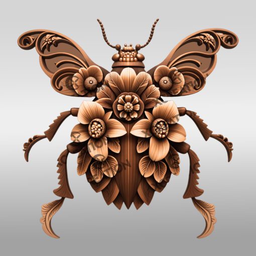 Flea 3D Illusion Laser Engraving File, Unique Insect