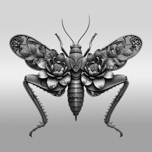 Grasshopper 3D Illusion Laser Engraving File, Intricate Nature