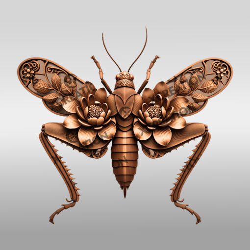 Grasshopper 3D Illusion Laser Engraving File, Intricate Nature