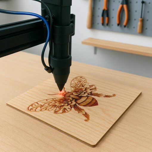 Honeybee 3D Illusion Laser Engraving File, Nature Wall