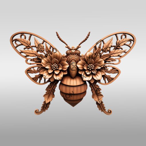 Honeybee 3D Illusion Laser Engraving File, Nature Wall
