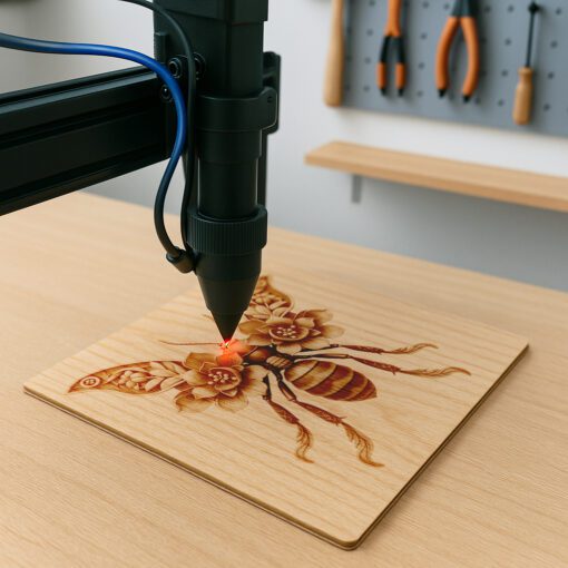 Insect 3D Illusion Laser Engraving File, Ant Floral