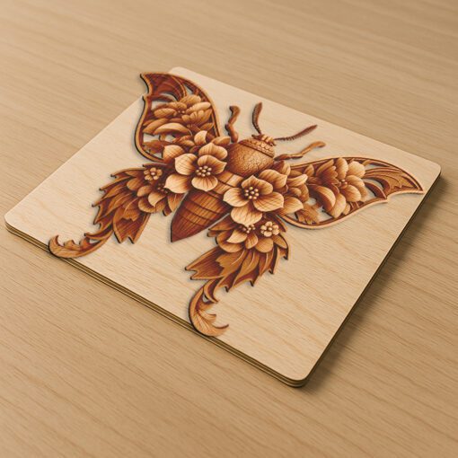 Insect 3D Illusion Laser Engraving File, Intricate Beetle