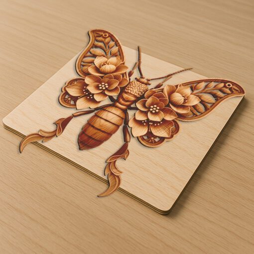 Insect 3D Illusion Laser Engraving File, Ornate Termite
