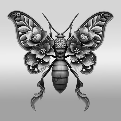 Insect 3D Illusion Laser Engraving File, Ornate Termite