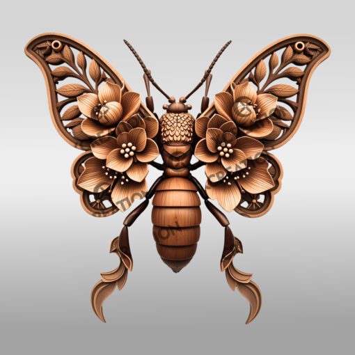 Insect 3D Illusion Laser Engraving File, Ornate Termite