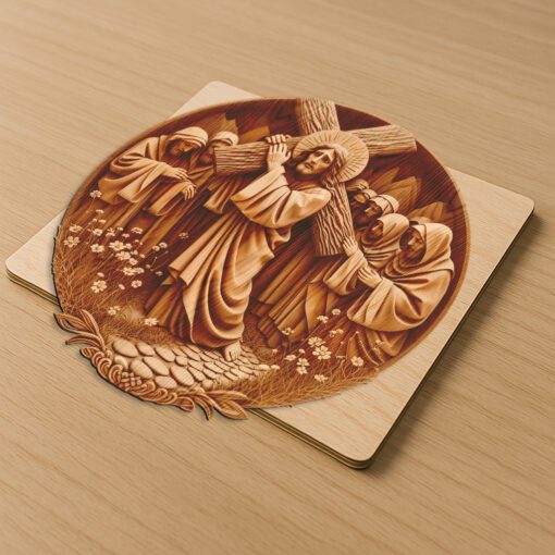 Jesus 3D Illusion Laser Engraving, Christian Wall Art,