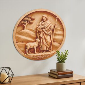 Jesus 3D Illusion Laser Engraving Design, Christian Wall