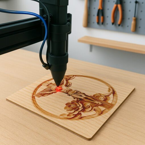 Jesus 3D Illusion Laser Engraving Design, Cross Floral