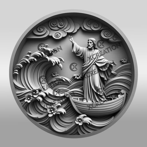 Jesus 3D Illusion Laser Engraving Design File, Religious