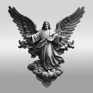 Jesus 3D Illusion Laser Engraving Design, Religious Wall