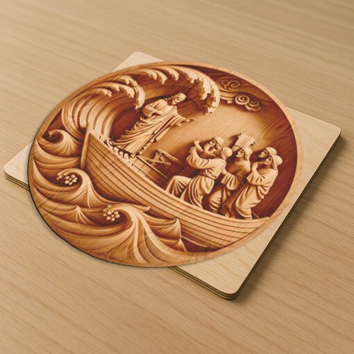 Jesus 3D Illusion Laser Engraving File, Calming The