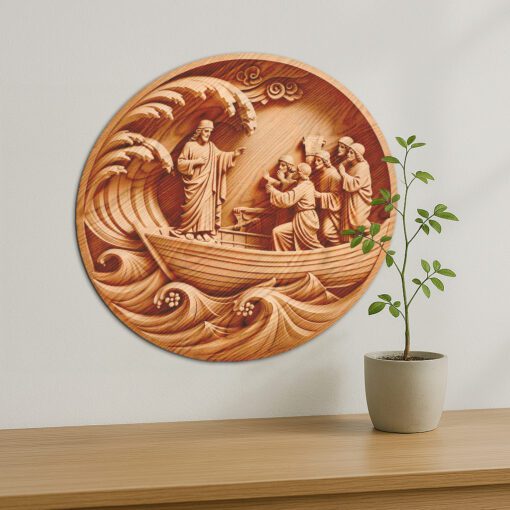 Jesus 3D Illusion Laser Engraving File, Calming The