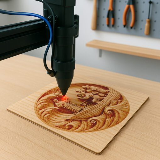 Jesus 3D Illusion Laser Engraving File, Calming The