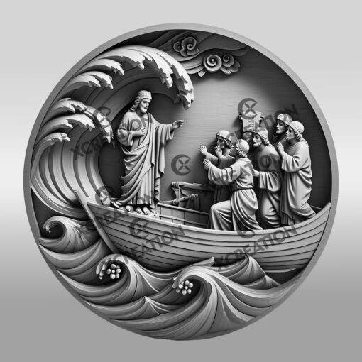 Jesus 3D Illusion Laser Engraving File, Calming The