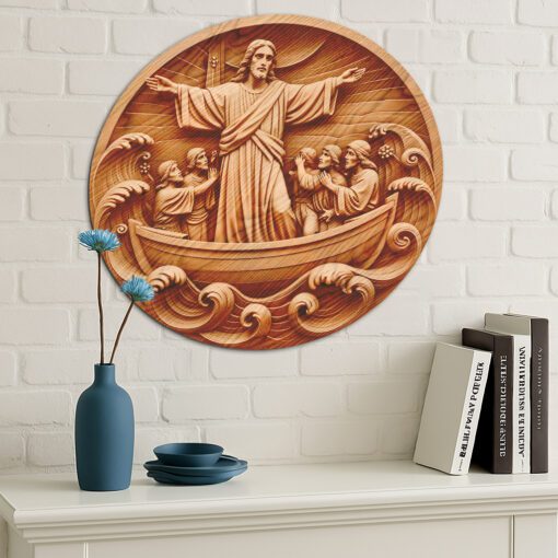 Jesus 3D Illusion Laser Engraving File, Calms the