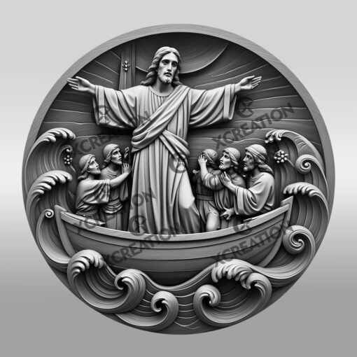 Jesus 3D Illusion Laser Engraving File, Calms the