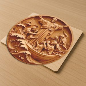 Jesus 3D Illusion Laser Engraving File, Calms The