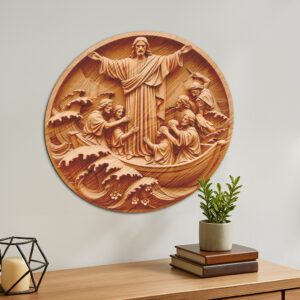 Jesus 3D Illusion Laser Engraving File, Calms The