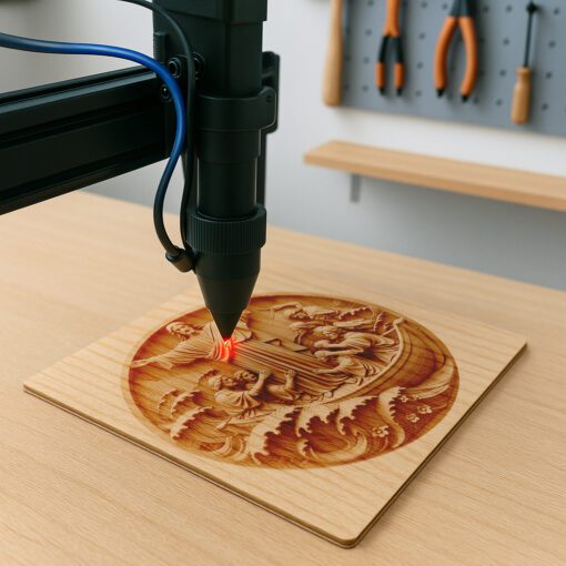 Jesus 3D Illusion Laser Engraving File, Calms The